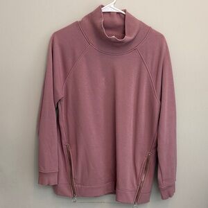 Athleta Mauve Cozy Karma Funnel Neck Medium Ribbed Turtleneck